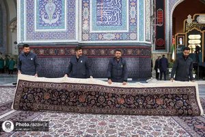 آماده سازی جایگاه مراسم خطبه &zwnj;خوانی شب عاشورا