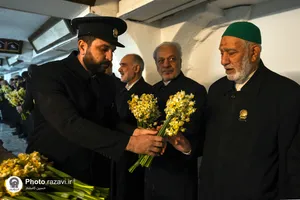 غبارروبی گلزار شهدای مدفون در حرم مطهر رضوی-1