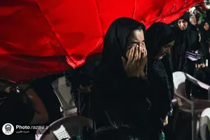 عزاداری شب تاسوعای حسینی در اجتماع مردمی میدان جانباز مشهد