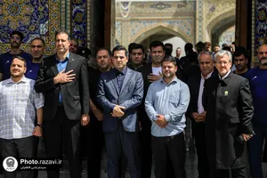 تشرف تیم ملی والیبال به حرم مطهر رضوی