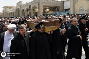 تشییع پیکر مرحوم سید جواد حجازی در حرم مطهر رضوی