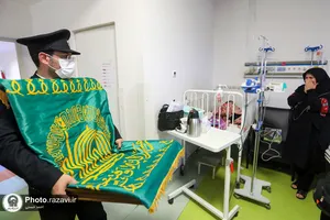 حضور خدام حرم مطهر رضوی در بیمارستان اکبر