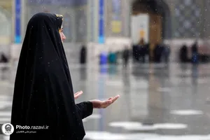 بارش باران در حرم مطهر رضوی