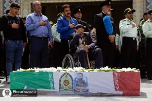 تشییع پیکر شهید مهدی گلشاهی در حرم مطهر رضوی