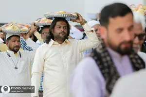 مراسم سنتی &laquo;طبق دسترخوان&raquo; در حرم رضوی