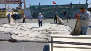 آماده&zwnj;سازی موکب امام رضا علیه&zwnj;السلام در همدان/ گزارش تصویری