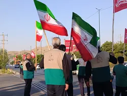 پرچم گردانی در موکب امام رضا (ع)؛ اینجا ایران ایستاده است/ گزارش ویدئویی