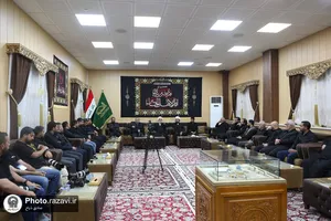 دیدار تولیت حرم امامین عسکریین با مسئولین مواکب اعتاب در سامرا