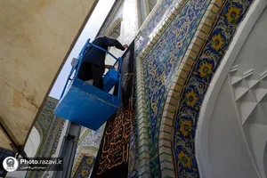 سیاه&zwnj;پوشی حرم مطهر رضوی در آستانه ماه محرم