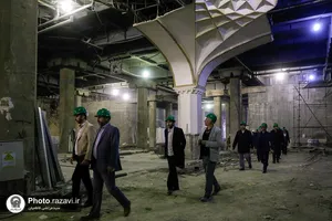 بازدید جمعی از مدیران بنیاد کرامت رضوی از پروژه&zwnj;های عمرانی حرم مطهر