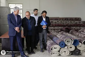 بازدید اعضای فرهنگستان هنر از کارخانه فرش آستان قدس رضوی
