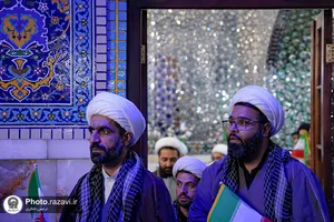 تشرف روحانیون نيروی زمینی سپاه پاسداران انقلاب اسلامی به حرم مطهر رضوی
