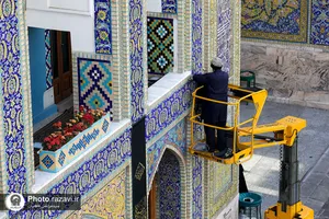 سیاه&zwnj;پوشی حرم مطهر رضوی به مناسبت شهادت امام هادی علیه&zwnj;السلام
