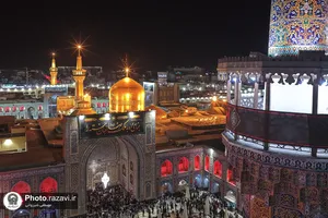 حرم مطهر رضوی در شب رحلت پیامبر اکرم و شهادت امام حسن مجتبی علیهم&zwnj;السلام