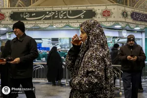چایخانه حرم مطهر رضوی در شب میلاد حضرت زهرا سلام الله علیها