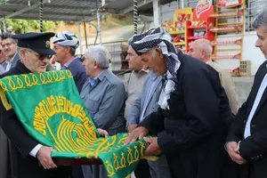 برگزاری آیین استقبال از خادمین و حاملین پرچم متبرک حرم مطهر رضوی در شهر میر آباد آذربایجان غربی/ گزارش تصویری