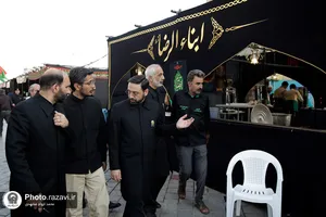 بازدید قائم مقام تولیت آستان قدس رضوی از خدمت&zwnj;رسانی مواکب اطراف حرم