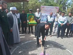 کلنگ احداث چایخانه امام رضا(ع) در ریگان به زمین زده شد