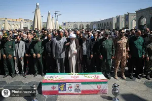 تشییع پیکر فرمانده قرارگاه عملیاتی سجاد سراوان در مشهد