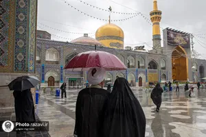 بارش باران در حرم مطهر رضوی
