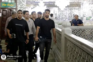 تشرف تیم ملی کشتی بزرگسالان به حرم مطهر