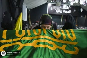 تشییع شهید علی یحیی شعیتو با حضور خدام حرم مطهر رضوی