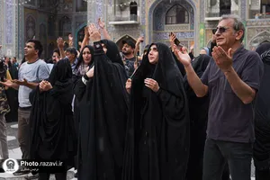 بارش باران بهاری در حرم مطهر رضوی