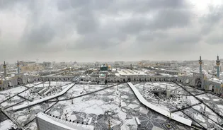 عکس با کیفیت : بارش برف در حرم مطهر رضوی