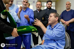 حضور خدام حرم مطهر رضوی در آسایشگاه جانبازان امام خمینی