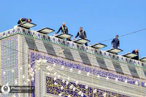 سیاه پوشی حرم مطهر رضوی در آستانه شهادت امام محمد باقر علیه&zwnj;السلام