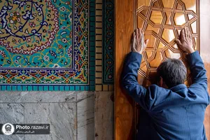 بارش باران بهاری در حرم مطهر رضوی