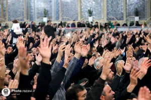 مراسم وداع با پیکر شهدای گمنام دفاع مقدس در حرم مطهر رضوی