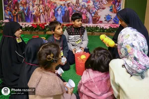 هیئت کبوترانه در رواق کودک حرم مطهر رضوی