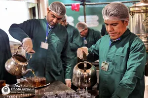 حضور گروه جهادی شهید مصطفی انجم افروز شهر خورموج در چایخانه حضرت