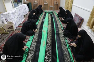 آماده سازی پوش ضریح مطهر رضوی به مناسبت ماه محرم