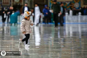 بارش باران بهاری در حرم مطهر رضوی