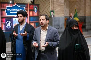 جلسه دفاع از پایان نامه دانشجویان دانشگاه امام رضا علیه&zwnj;السلام در حرم مطهر رضوی
