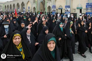 تشرف کاروان پیاده قافله عشق و انتظار استان البرز به حرم مطهر رضوی
