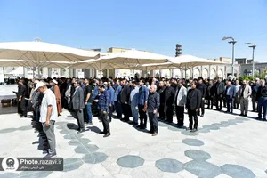 تشییع پیکر مرحوم مصطفی لشکری در حرم مطهر رضوی