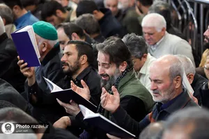 مراسم وداع با پیکر شهدای گمنام دفاع مقدس در حرم مطهر رضوی