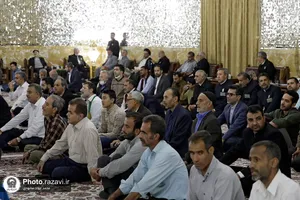 مراسم روز ولادت پیامبر اکرم(ص) و امام صادق(ع) در حرم مطهر رضوی