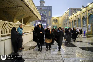 بارش باران بهاری در حرم مطهر رضوی
