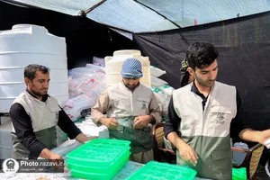 موکب خدمت رسانی جوانان رضوی در خیابان امام رضا علیه&zwnj;السلام