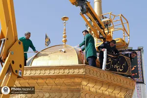 کتیبه آرایی اماکن متبرکه رضوی در دهه پایانی ماه صفر