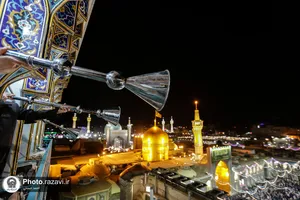 نقاره زنی در حرم مطهر رضوی به مناسبت تحویل سال 1402