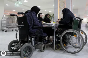 تشرف کاروان معلولان خراسان شمالی به حرم مطهر رضوی