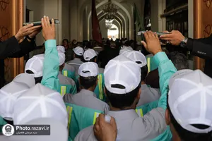 آیین اذن خدمت خادمین شهری در اربعین حسینی