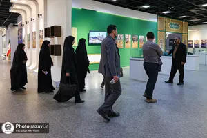 بازدید خادمان استاد دانشگاه از نمایشگاه رواق خدمت حرم مطهر رضوی
