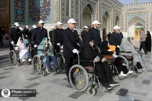 تشرف کاروان معلولان خراسان شمالی به حرم مطهر رضوی