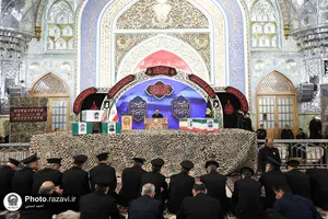 وداع با پیکر شهدای حمله تروریستی رژیم صهیونیستی در حرم مطهر رضوی